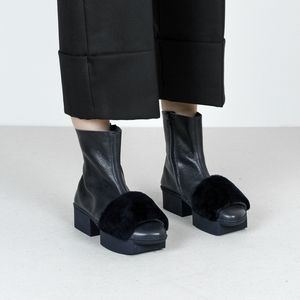 TRIPPEN SOFA FUR AVANT-GARDE PLATFORM BOOTS HANDMADE IN GERMANY